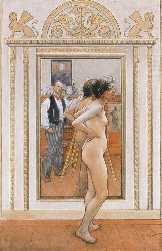 Carl Larsson In front of the Mirror china oil painting image